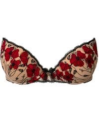 Twinset - Push-Up Bh Met Geborduurde Bloemen - Lyst