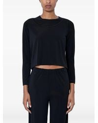 Issey Miyake - Cropped Long-Sleeve Crop Top - Lyst