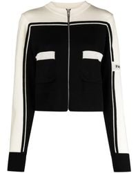 Palm Angels - Logo-Intarsia Wool Zip Cardigan - Lyst
