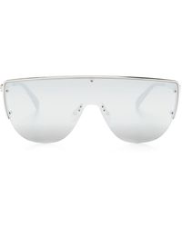 Alexander McQueen - Skull-stud Shield-frame Sunglasses - Lyst