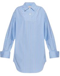 Marni - Stripe-Pattern Oversized Mini Dress - Lyst