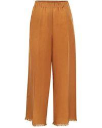 Antonelli - Elastic-Waist Fringed-Hem Trousers - Lyst