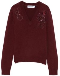 Self-Portrait - Pullover Mit Pailletten Und Blumenpatch - Lyst