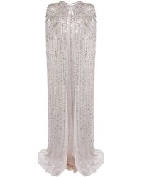 Jenny Packham - Clara Crystal-embellished Cape Gown - Lyst