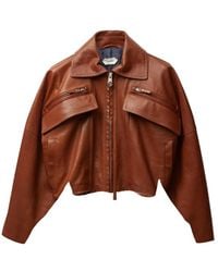 Versace - Leren Jack Met Rits - Lyst