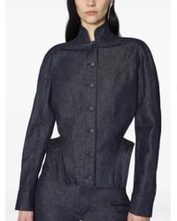 Mugler - Button-Fastening Sculptural Cinched Jacket - Lyst