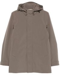 Woolrich - Hooded Buttoned Coat - Lyst