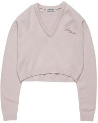 Acne Studios - V-Neck Embroidered Sweater - Lyst