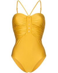 Zimmermann Costume intero con ruches Allia - Giallo