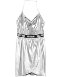 Moschino - Jurk Met Wikkelrok En Logoband - Lyst