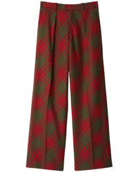 Burberry - Check-pattern Wool Tailored Trousers - Lyst