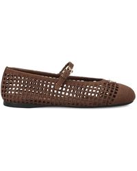 Prada - Openwork Strap Ballerina Shoes - Lyst