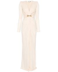 Elisabetta Franchi - Long-Sleeve V-Neck Maxi Dress - Lyst