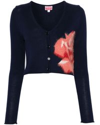 KENZO - Rose Knitted Cardigan - Lyst