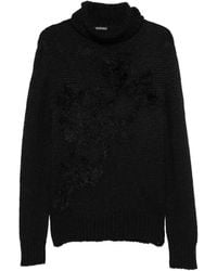 Ann Demeulemeester - Mohair-Pullover Mit Floralem Patch - Lyst