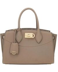 Ferragamo - Medium Studio Soft Hammered Leather Tote Bag - Lyst