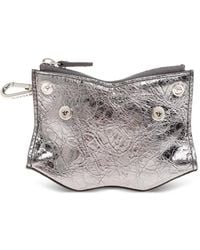 McQueen - Crinkled-Leather Keychain Pouch - Lyst