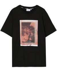 Calvin Klein - Rundhals-T-Shirt mit Foto-Print - Lyst