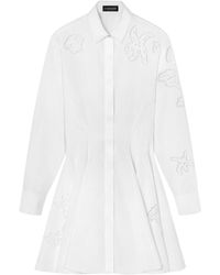Versace - Robe-chemise courte à broderie anglaise - Lyst