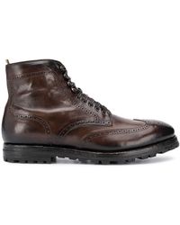 Officine Creative Bottines lacées à détails façon richelieus - Marron
