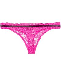 Versace Greca Key Ribbon Lace Thong - Pink