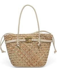 Lola Casademunt - Logo-Plaque Woven Beach Bag - Lyst