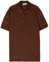 Sandro - Mélange Linen Polo Shirt - Lyst