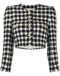 Alessandra Rich - Vichy Checked Tweed Jacket - Lyst