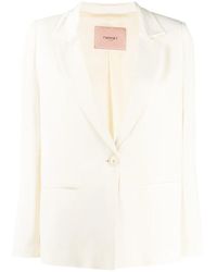 Twinset - Blazer de manga corta con cuello en V - Lyst