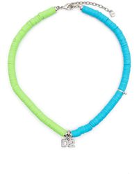 DSquared² Perlenkette mit Logo-Anhänger - Blau