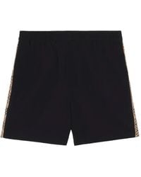 Burberry - Check Trim Swim Shorts - Lyst
