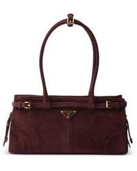 Prada - Bonnie Medium Suede Handbag - Lyst