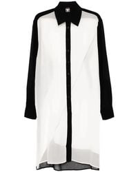 Tessitura - Silk-Chiffon Monochrome-Print Shirt - Lyst