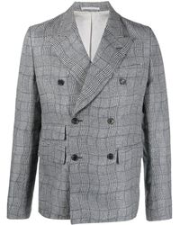 KENZO - Checked Double-breasted Blazer - Lyst