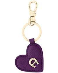 Aigner - Heart-Shaped Logo-Plaque Keyring - Lyst