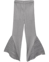 Pleats Please Issey Miyake - Skyline Pleated Flared Trousers - Lyst