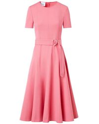 Akris Punto - Belted Short-Sleeve Midi Dress - Lyst