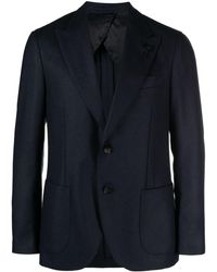 Lardini - Herringbone-pattern Single-breasted Blazer - Lyst