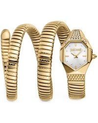 Just Cavalli - Snake Crystal-Embellished 22Mm Watch - Lyst