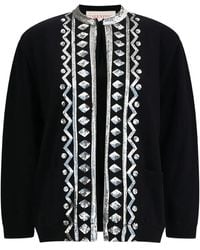 Valentino Garavani - Sequinned-Trim Cardigan - Lyst