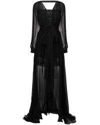 Versace Embroidered Layered Tulle Gown - Black
