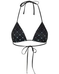 CASABLANCA - Monogram Tie Triangle Bikini Top - Lyst