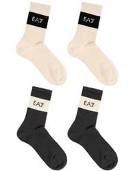 EA7 - Tennis Pro Logo-Print Ribbed Socks (Set Of Two) - Lyst