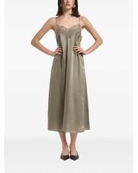 IRO - Lace-Trim Satin Midi Dress - Lyst
