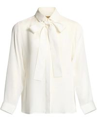 Elie Saab - Bow-Detail Silk Shirt - Lyst