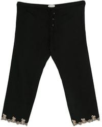 Bode - Pantalon Bordé De Dentelle À Lien De Resserrage - Lyst