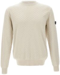 Peuterey - Checked-Weave Logo-Patch Sweater - Lyst
