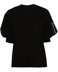 Sacai - Panelled Cotton T-shirt - Lyst