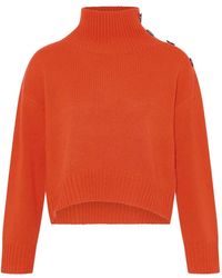 Yves Salomon - Button-Detail High-Neck Sweater - Lyst