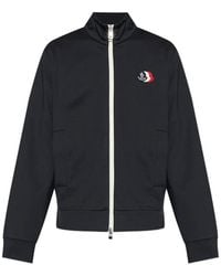 Moncler - Logo-Patch Zip-Up Sweatshirt - Lyst